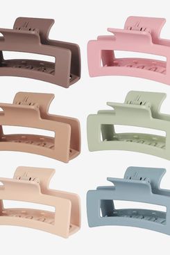 Square Hair Clips 3.5 Inch Medium Claw Clips Rectangle Hair Claw Clips 6 Pack
