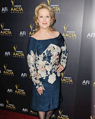 WEST HOLLYWOOD, CA - JANUARY 27: Actress Meryl Streep arrives at the Australian Academy Of Cinema And Television Arts' 1st Annual Awards at Soho House on January 27, 2012 in West Hollywood, California. (Photo by Frazer Harrison/Getty Images)