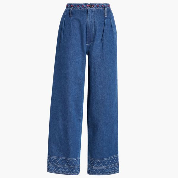 Bode Murray Embroidered Wide Leg Jeans