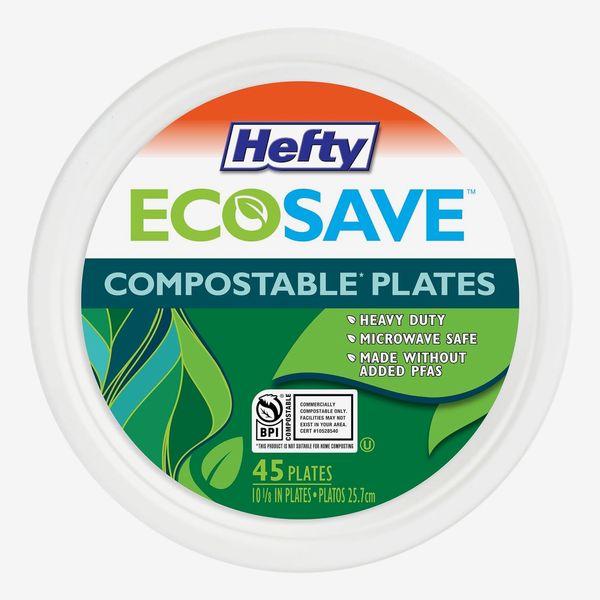 Hefty ECOSAVE Compostable Paper Plates - 10-1/8 inch, 45 ct