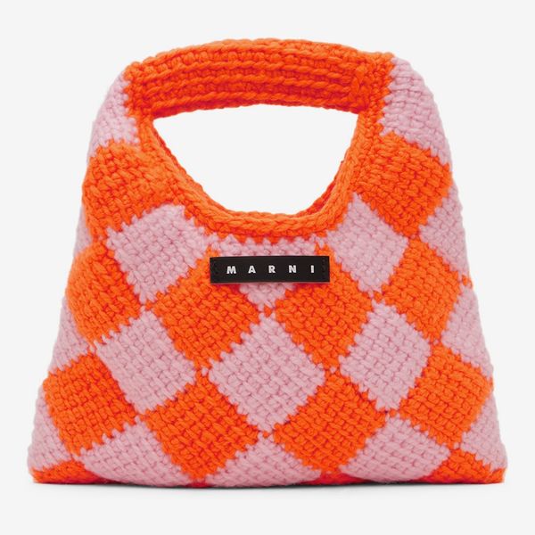 Marni Kids Orange & Pink Crochet Diamond Bag