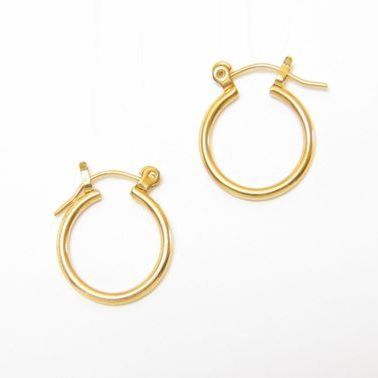 Sensitively Yours Gold Small Euro Clip Hoop Earrings