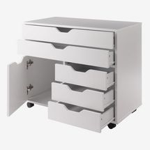 Winsome Wood Halifax White 3 Section Mobile Storage Cabinet