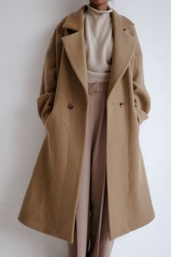 ladies camel wool coat