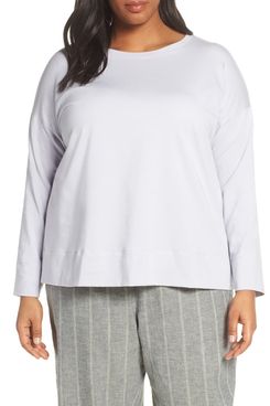 Eileen Fisher Crew-Neck Long-Sleeved T-Shirt (Plus Size)