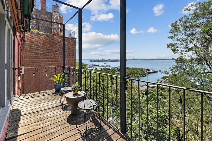 For $13,000 a month (as per listing) you get this view of the East River. This is actually the smallest of the apartment's three terraces.