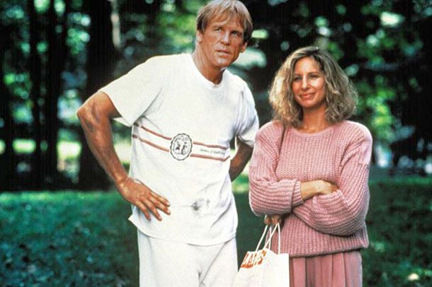 Nolte is one of our finest actors, and this was one of his most tormented roles ever: the troubled former football coach who unearths his horrific childhood memories while becoming infatuated with his suicidal sister’s shrink, who was played by director Barbra Streisand. (Got all that?) As a director, Streisand has difficulty controlling the wild tonal shifts of her overstuffed film, which is at times a submerged character study, at times pure melodrama, and at times (and most problematically) a romance. Nolte, however, rides those very shifts bravely, putting his awesome physicality to work as much as he can. It’s one of the actor’s best performances (he was indeed nominated, and even tipped to win), in an otherwise somewhat ridiculous film, with a real doozy of a final line.