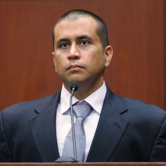 SANFORD, FL- APRIL 20: George Zimmerman sits on the stand during his bond hearing in a Seminole County courtroom on April 20, 2012 in Sanford, Florida. Trayvon Martin was shot by George Zimmerman, a member of a neighborhood watch in Sanford, Florida, who has been charged with second degree murder in the shooting. Bail was set at $150,000 for Zimmerman and he could be released from jail as early as April 21. (Photo by Gary Green/The Orlando Sentinel-Pool/Getty Images)