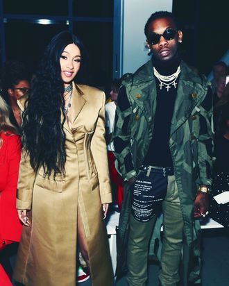 Cardi B & Offset Arrive for Dinner Together During Paris Fashion