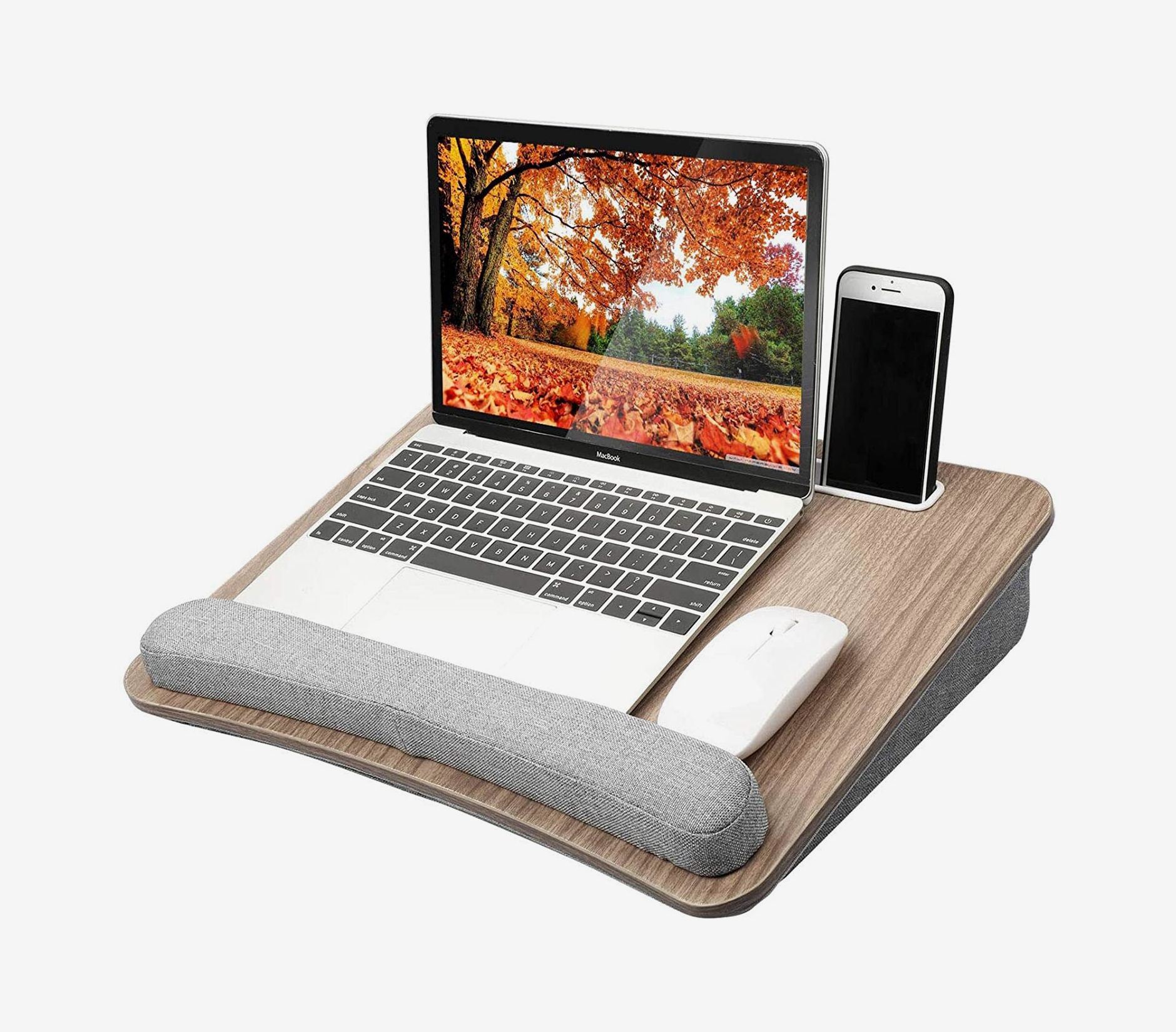 Home Office Lap Desk Extra Wide New Design With Phone Slot Fits Up To 17" Laptop 