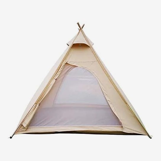 Free Space Outdoor 100% Cotton Canvas Waterproof Pyramid-Shaped Camping Tent