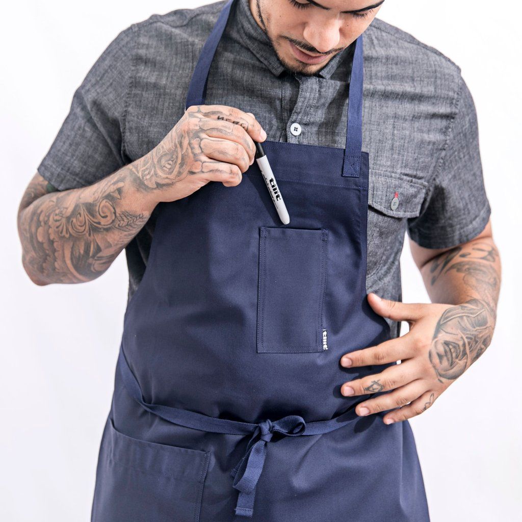 Fyuan Adjustable Bib Apron with 1 Pockets Cooking Kitchen Aprons for Women Men Chef White