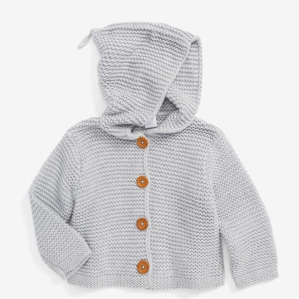 Cárdigan con capucha de algodón orgánico Nordstrom (Bebé)