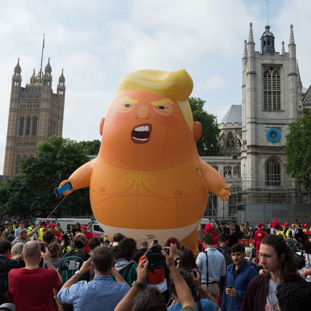 A 20-foot tall "Trump Baby" balloon in Parliament Square.