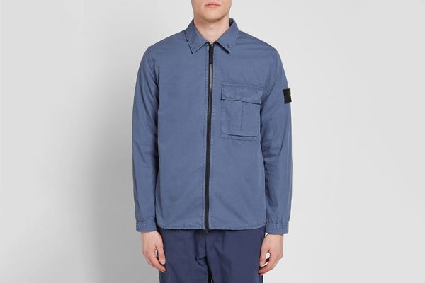 Stone Island Garment Dyed Zip Overshirt