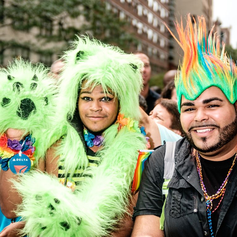 Body Glitter And Rainbow Eye Shadow At New Yorks Pride Parade 6358