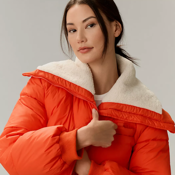 Maeve Sherpa Collar Cropped Puffer Jacket