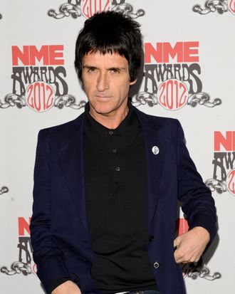 LONDON, ENGLAND - FEBRUARY 29: Johnny Marr arrives at NME Awards at Brixton Academy on February 29, 2012 in London, England. (Photo by Ben Pruchnie/Getty Images)