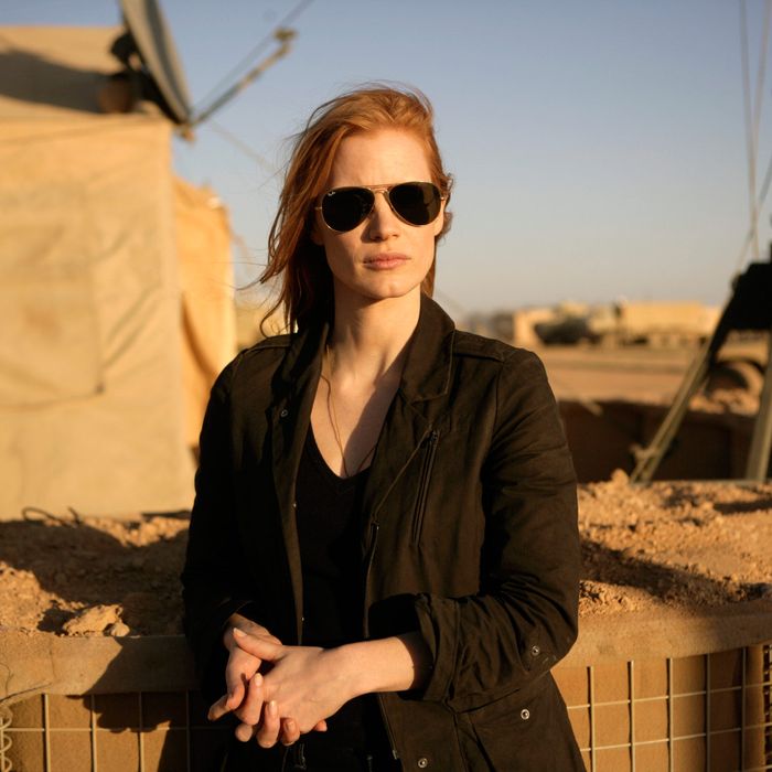 Stationed in a covert base overseas, Jessica Chastain plays a member of the elite team of spies and military operatives who secretly devoted themselves to finding Osama Bin Laden in Columbia Pictures' electrifying new thriller directed by Kathryn Bigelow, ZERO DARK THIRTY.