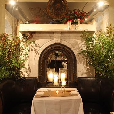 Dramatic, but fake, fireplaces.