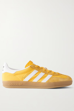 Adidas Originals Gazelle Indoor Leather-Trimmed Suede and Shell Sneakers