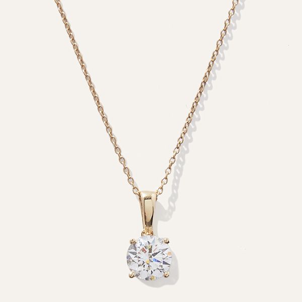 Quince 14K Gold Lab Grown Diamond Solitaire Necklace