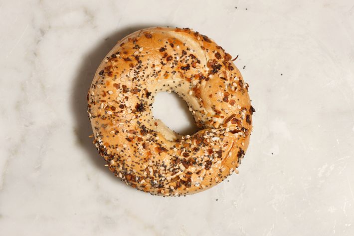 Bagels come in all the traditional flavors, including everything.