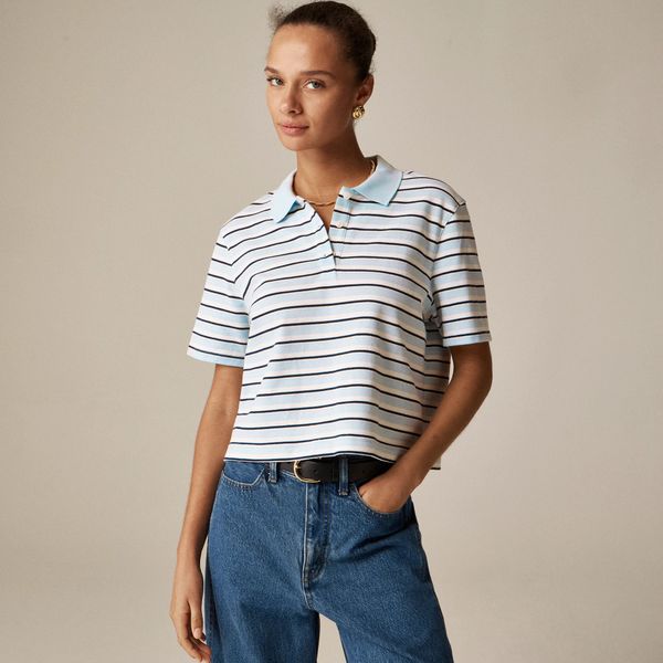 J.Crew Piqué Cropped Polo Shirt