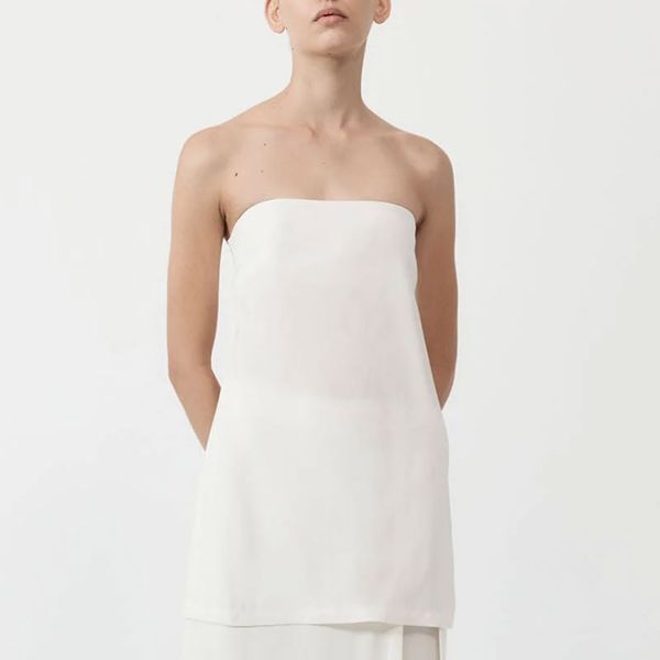 St. Agni Strapless Buckle Back Top - Off White