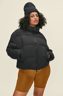 Girlfriend Collective Black Cropped Puffer