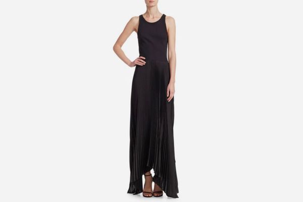 Theory Vinessi Pleated Maxi Dress