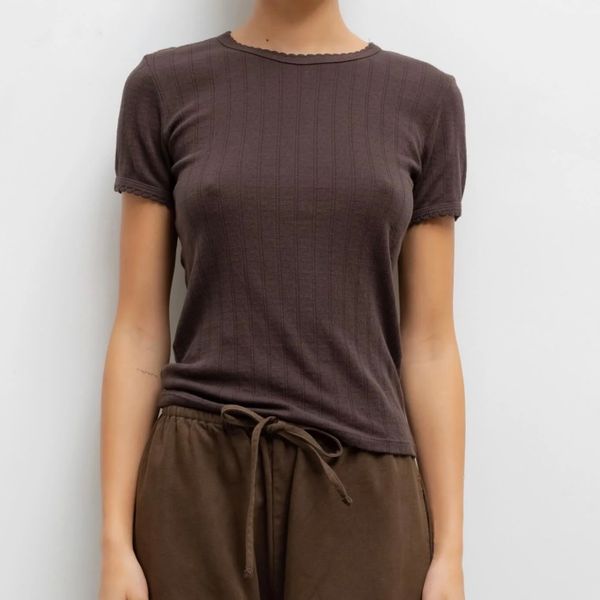 Leset Pointelle Slim-Fit Tee