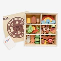 SpiritnSprout 38-Piece Wooden Sensory Bin Toys -