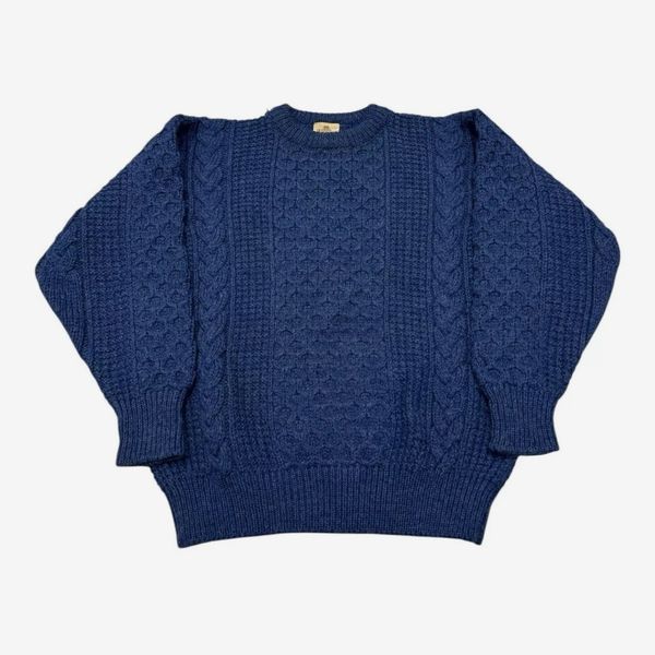 Bonner Of Ireland Sweater Aran 100% Wool Fisherman Sweater