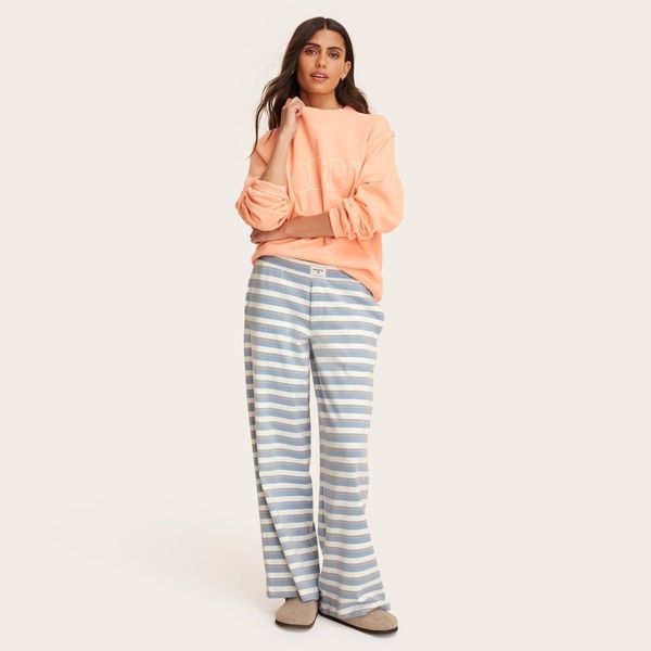 Parke x Target Light Blue/Orange Striped Women's High-Rise Boxer Knit Pants