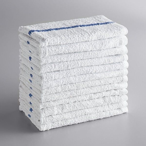 Choice Blue Striped Cotton Bar Towels