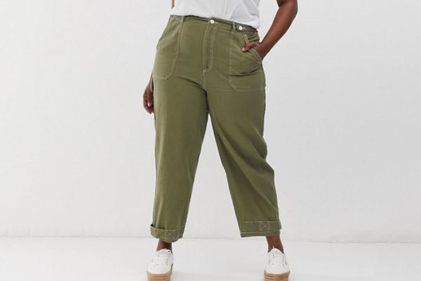 ASOS DESIGN Curve utility pants with topstitching and tab detail