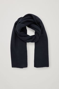 Cos Cashmere Scarf, Navy