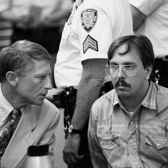 UNITED STATES - JULY 15: Lawyer Robert Sale & murder suspect Joel Rifkin at arraignment in Mineola, Long Island.