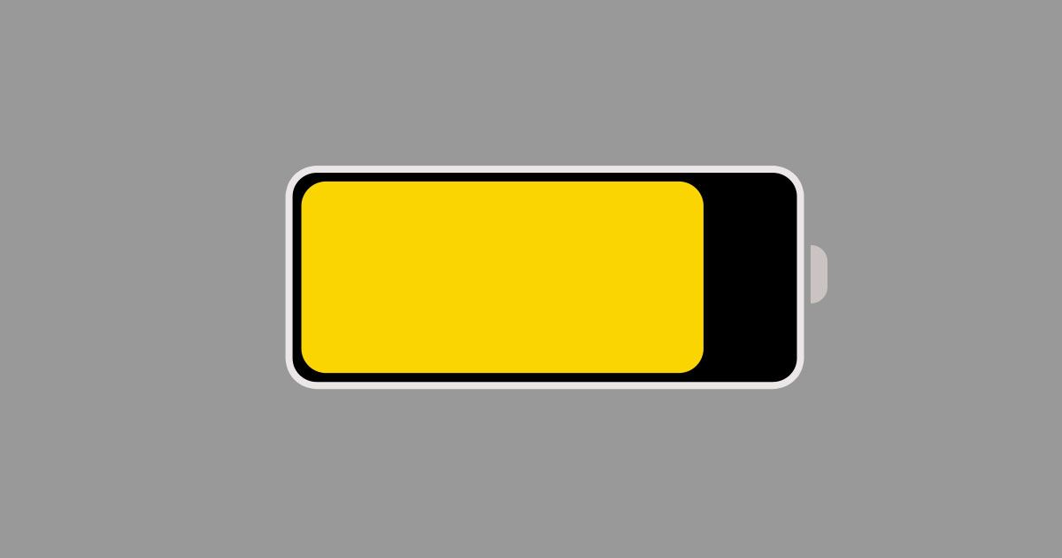 what does yellow battery life mean on iphone