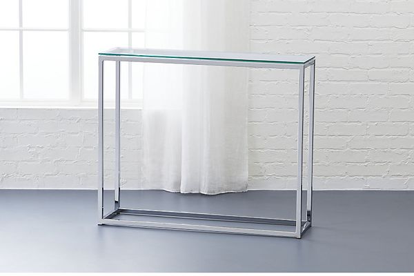 CB2 Smart Glass Top Console Table