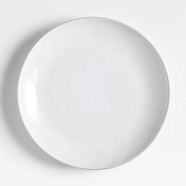 Crate & Barrel Marin White Stoneware Coupe Dinner Plate