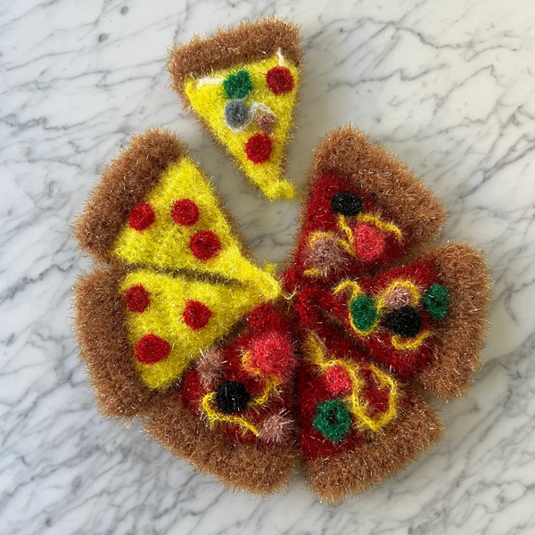 ShinseiCreations Pizza Slice Korean Scrubby Dish Sponge