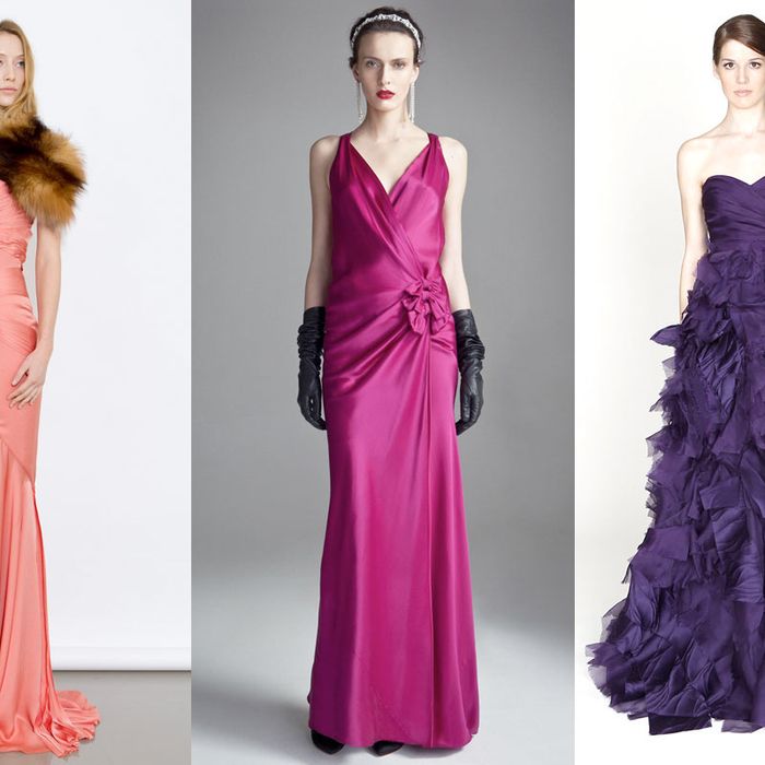 Pre-fall 2012 looks from J. Mendel. Temperley London, and Monique Lhuillier.