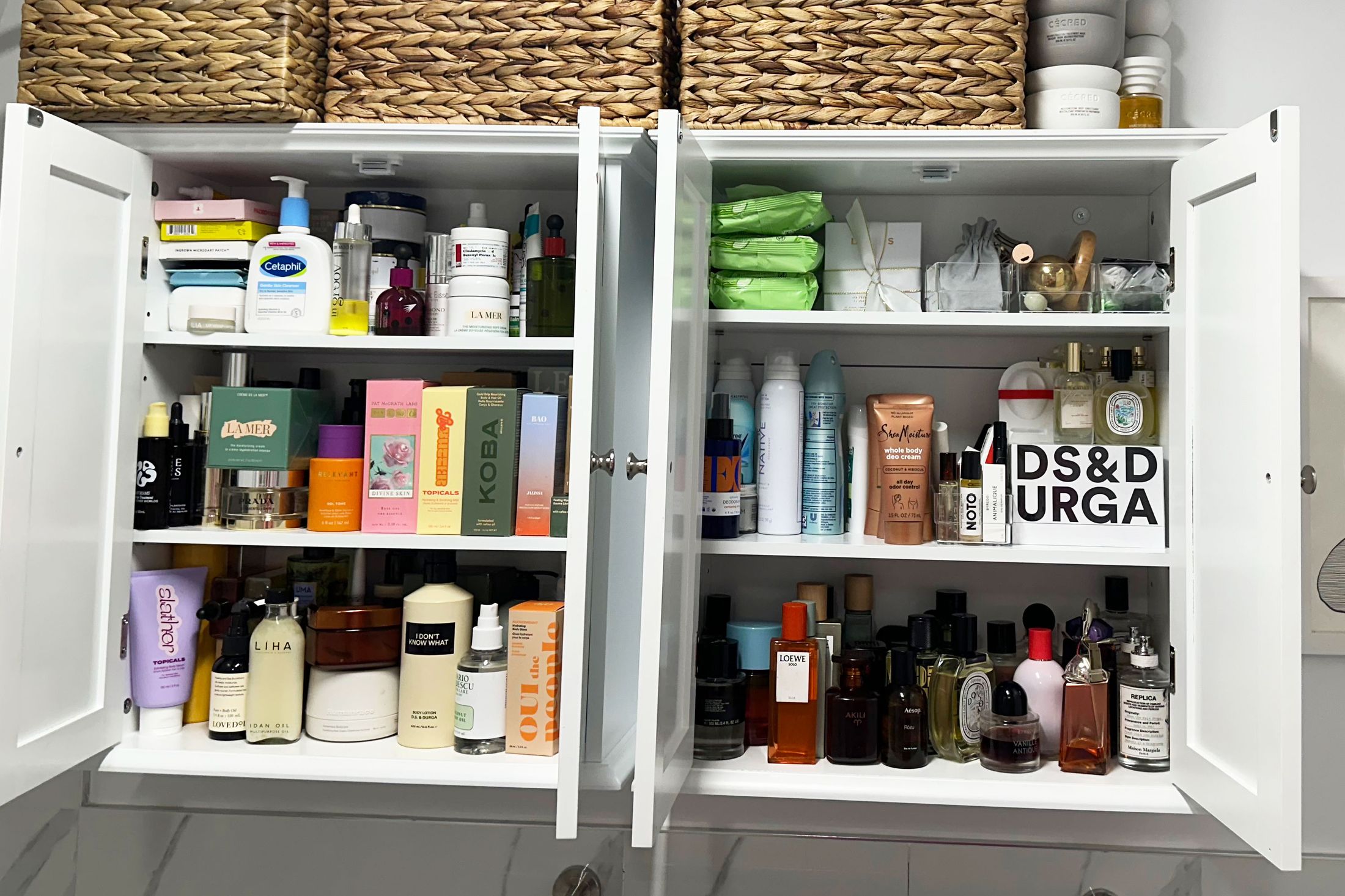 NYC Party Makeup Tutorial | Step-By-Step Glam Guide for a Stunning New York Look 2 Skincare products on vanity.