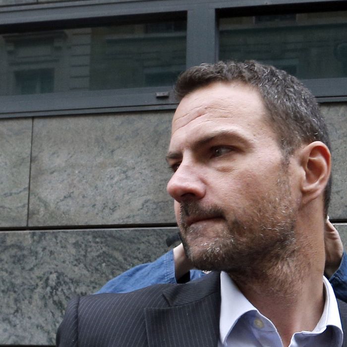 French rogue trader Jerome Kerviel arrives on July 4, 2013 in Paris, at the Prudhommes court (judicial system of relations between workers and employees). Kerviel lost last year his appeal against a three-year jail term and a 4.9-billion-euro fine for his part in France's biggest rogue-trading scandal. The 35-year-old was convicted of forgery and breach of trust for gambling away nearly five billion euros ($6.3-billion) in risky deals as a star trader at Societe Generale, one of Europe's biggest banks. 