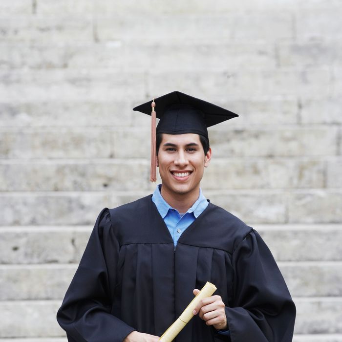 College Graduate Holding Diploma