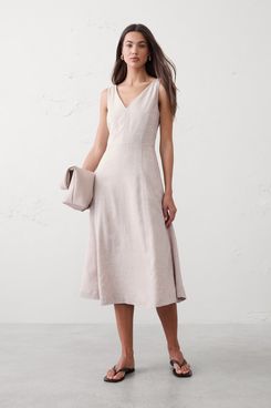 Banana Republic Factory Linen-Blend Drapey Midi Dress