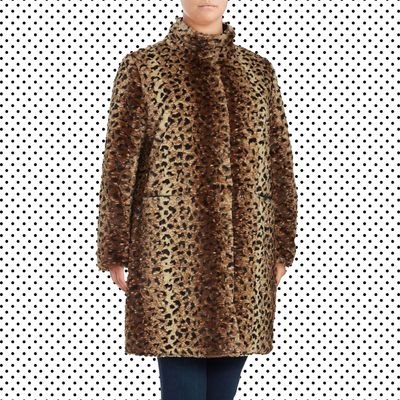 Luxury Leopard Print Belted Lapel Leather Longline Trench Coat