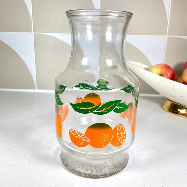 Orange Juice Carafe with Lid, Anchor Hocking, 1950s